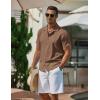 COOFANDY Men’s Casual Button Down Shirts Short Sleeve Wrinkle-Free Summer Beach Wear(Brown)