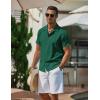 COOFANDY Men’s Casual Button Down Shirts Short Sleeve Wrinkle-Free Summer Beach Wear(Dark Green)