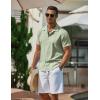 COOFANDY Men’s Casual Button Down Shirts Short Sleeve Wrinkle-Free Summer Beach Wear(Light Green)