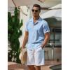 COOFANDY Men’s Casual Button Down Shirts Short Sleeve Wrinkle-Free Summer Beach Wear(Sky Blue)
