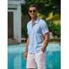 COOFANDY Men’s Casual Button Down Shirts Short Sleeve Wrinkle-Free Summer Beach Wear(Sky Blue)