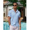 COOFANDY Men’s Casual Button Down Shirts Short Sleeve Wrinkle-Free Summer Beach Wear(Sky Blue)
