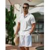 COOFANDY Men’s Casual Button Down Shirts Short Sleeve Wrinkle-Free Summer Beach Wear(White)