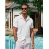 COOFANDY Men’s Casual Button Down Shirts Short Sleeve Wrinkle-Free Summer Beach Wear(White)