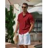 COOFANDY Men’s Casual Button Down Shirts Short Sleeve Wrinkle-Free Summer Beach Wear(Wine Red)