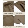 COOFANDY Men’s Casual Cotton Pants Regular Fit Elastic Waist Drawstring Twill Pants Straight Leg Chino Pants(Brown)