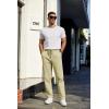COOFANDY Men’s Casual Cotton Pants Regular Fit Elastic Waist Drawstring Twill Pants Straight Leg Chino Pants(Light Khaki)