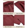 COOFANDY Men’s Casual Cotton Pants Regular Fit Elastic Waist Drawstring Twill Pants Straight Leg Chino Pants(Wine Red)
