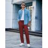 COOFANDY Men’s Casual Cotton Pants Regular Fit Elastic Waist Drawstring Twill Pants Straight Leg Chino Pants(Wine Red)