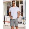 COOFANDY Men’s Casual Drawstring Shorts Lightweight Elastic Waist Walking Shorts with Pockets(Black White Stripes)