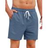 COOFANDY Men’s Casual Drawstring Shorts Lightweight Elastic Waist Walking Shorts with Pockets(Dark Blue)