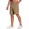 COOFANDY Men’s Casual Drawstring Shorts Lightweight Elastic Waist Walking Shorts with Pockets(Dark Khaki)