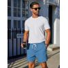 COOFANDY Men’s Casual Drawstring Shorts Lightweight Elastic Waist Walking Shorts with Pockets(Light Blue)