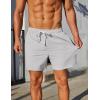 COOFANDY Men’s Casual Drawstring Shorts Lightweight Elastic Waist Walking Shorts with Pockets(Light Grey)