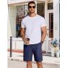 COOFANDY Men’s Casual Drawstring Shorts Lightweight Elastic Waist Walking Shorts with Pockets(Navy Anchor)