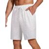 COOFANDY Men’s Casual Drawstring Shorts Lightweight Elastic Waist Walking Shorts with Pockets(White Dolphin)