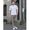 COOFANDY Mens Casual Elastic Waist Pants Drawstring Summer Beach Pant Lightweight Stretch Linen Trouser(Medium Gray)