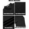 COOFANDY Men’s Casual Henley Shirt Short Sleeve Band Collar Shirt Summer Beach Hippie Vacation T Shirt with Button(Black)