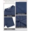 COOFANDY Men’s Casual Henley Shirt Short Sleeve Linen Shirt Band Collar Summer Hippie Beach T-Shirts(Navy Blue)