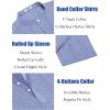 COOFANDY Men’s Casual Henley Shirt Short Sleeve Linen Shirt Band Collar Summer Hippie Beach T-Shirts(Striped Blue)