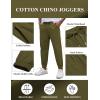 COOFANDY Men’s Casual Joggers Pants Cotton Elastic Waist Drawstring Chino Pants Hiking Outdoor Track Sweatpants(Army Green)