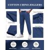 COOFANDY Men’s Casual Joggers Pants Cotton Elastic Waist Drawstring Chino Pants Hiking Outdoor Track Sweatpants(Blue)