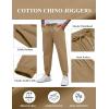 COOFANDY Men’s Casual Joggers Pants Cotton Elastic Waist Drawstring Chino Pants Hiking Outdoor Track Sweatpants(Khaki)