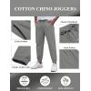 COOFANDY Men’s Casual Joggers Pants Cotton Elastic Waist Drawstring Chino Pants Hiking Outdoor Track Sweatpants(Light Grey)