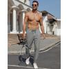 COOFANDY Men’s Casual Joggers Pants Cotton Elastic Waist Drawstring Chino Pants Hiking Outdoor Track Sweatpants(Light Grey)