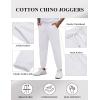COOFANDY Men’s Casual Joggers Pants Cotton Elastic Waist Drawstring Chino Pants Hiking Outdoor Track Sweatpants(White)