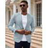 COOFANDY Men’s Casual Knit Blazer Slim Fit Lightweight Sport Coat Stretch Two Button Suit Jacket(Light Blue)