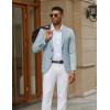 COOFANDY Men’s Casual Knit Blazer Slim Fit Lightweight Sport Coat Stretch Two Button Suit Jacket(Light Blue)