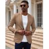COOFANDY Men’s Casual Knit Blazer Slim Fit Lightweight Sport Coat Stretch Two Button Suit Jacket(Light Brown)