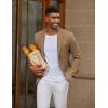 COOFANDY Men’s Casual Knit Blazer Slim Fit Lightweight Sport Coat Stretch Two Button Suit Jacket(Light Brown)