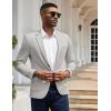 COOFANDY Men’s Casual Knit Blazer Slim Fit Lightweight Sport Coat Stretch Two Button Suit Jacket(Light Grey)
