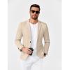 COOFANDY Men’s Casual Knit Blazer Slim Fit Lightweight Sport Coat Stretch Two Button Suit Jacket(Light Khaki)