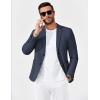 COOFANDY Men’s Casual Knit Blazer Slim Fit Lightweight Sport Coat Stretch Two Button Suit Jacket(Navy Blue)