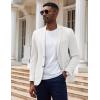 COOFANDY Men’s Casual Knit Blazer Slim Fit Lightweight Sport Coat Stretch Two Button Suit Jacket(White)