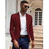COOFANDY Men’s Casual Knit Blazer Slim Fit Lightweight Sport Coat Stretch Two Button Suit Jacket(Wine Red)