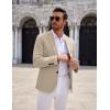COOFANDY Men’s Casual Knit Blazer Two Button Lightweight Sport Coats Suit Jacket(02-light Khaki)