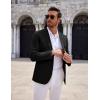COOFANDY Men’s Casual Knit Blazer Two Button Lightweight Sport Coats Suit Jacket(Black)