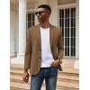 COOFANDY Men’s Casual Knit Blazer Two Button Lightweight Sport Coats Suit Jacket(Brown)
