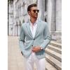 COOFANDY Men’s Casual Knit Blazer Two Button Lightweight Sport Coats Suit Jacket(Light Blue)