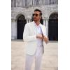 COOFANDY Men’s Casual Knit Blazer Two Button Lightweight Sport Coats Suit Jacket(White)