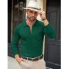 COOFANDY Men’s Casual Knit Polo Shirts Long Sleeve Button Down Sweater Polo Ribbed Cardigan Sweater with Pocket(Dark Green)