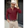 COOFANDY Men’s Casual Knit Polo Shirts Long Sleeve Button Down Sweater Polo Ribbed Cardigan Sweater with Pocket(Wine Red)