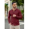 COOFANDY Men’s Casual Knit Polo Shirts Long Sleeve Button Down Sweater Polo Ribbed Cardigan Sweater with Pocket(Wine Red)