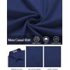 COOFANDY Mens Casual Linen Shirt Short Sleeve Button Down Shirt Summer Beach Shirts with Pocket(Navy Blue)