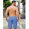 COOFANDY Mens Casual Linen Shorts Elastic Waist Drawstring Loose Fit Summer Beach Vacation Shorts with Pockets(Blue)