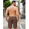 COOFANDY Mens Casual Linen Shorts Elastic Waist Drawstring Loose Fit Summer Beach Vacation Shorts with Pockets(Brown)